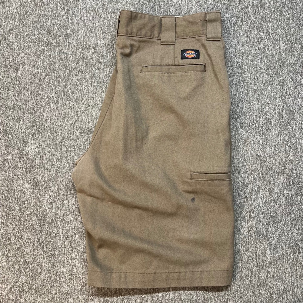 Dickies Flex Relaxed Fit Khaki Work Shorts Mens 37 Brown Cell Phone Pocket